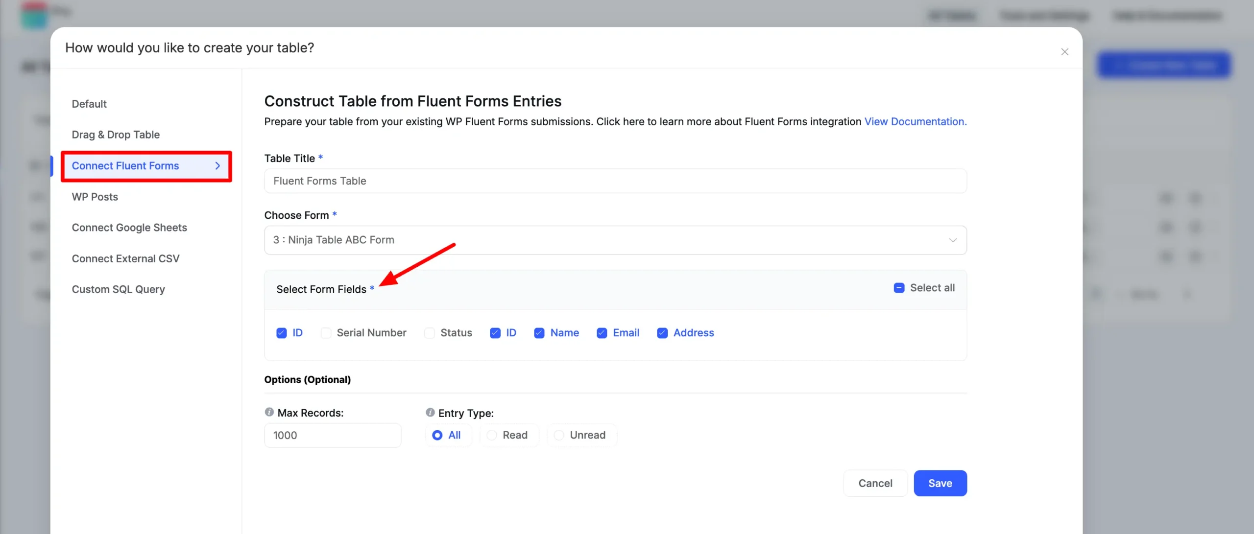 Select Entry Fields