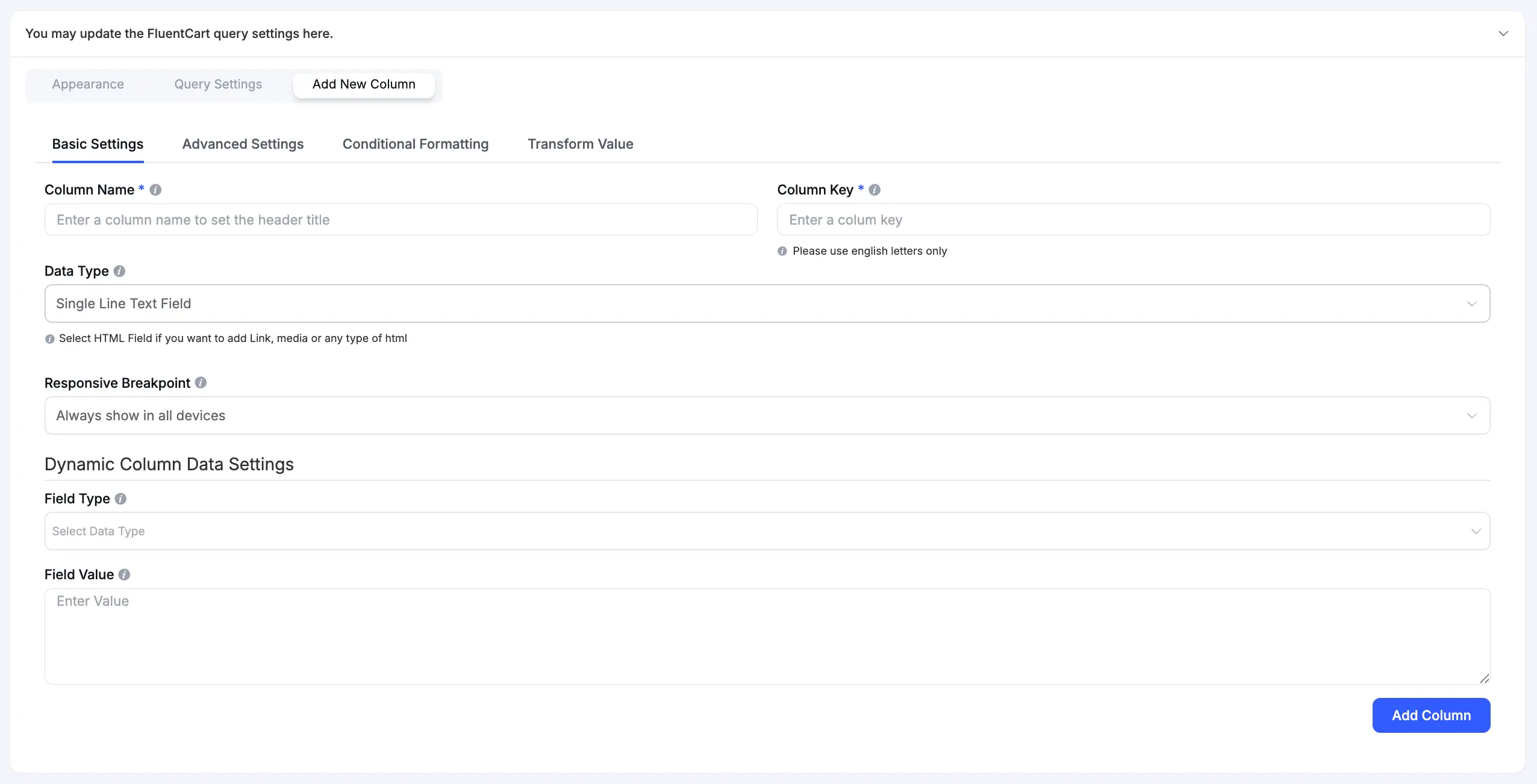 Adding a new column to a FluentCart table
