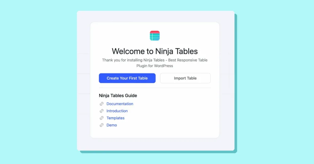 Welcome to Ninja Tables UI